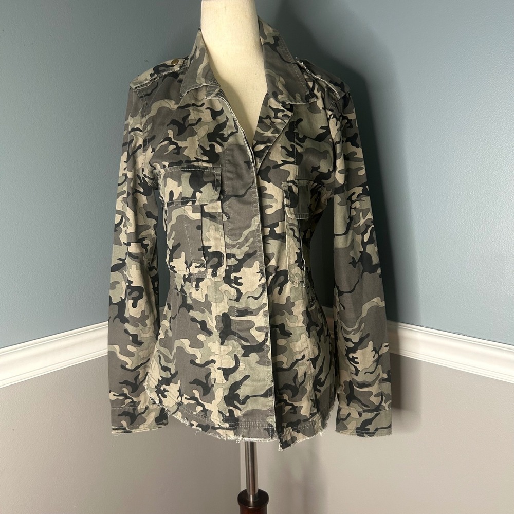 White Crow Camo Jacket Military Anorak Drawstring Waist Utility Small